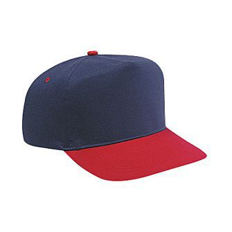 Brushed cotton twill two tone color five panel high crown golf style caps