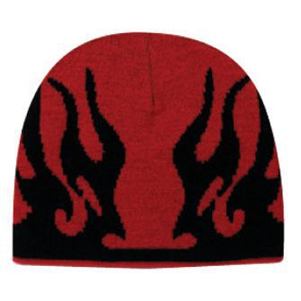 Flame design acrylic knit two tone color beanie, 8