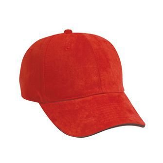 Polyester microfiber suede sandwich visor solid color six panel low profile pro style cap