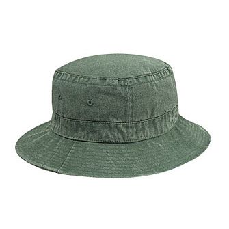 Washed pigment dyed cotton twill solid color six panel bucket hats