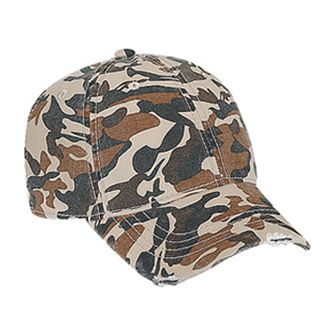 Youth camouflage superior garment washed cotton twill distressed visor low profile pro style caps