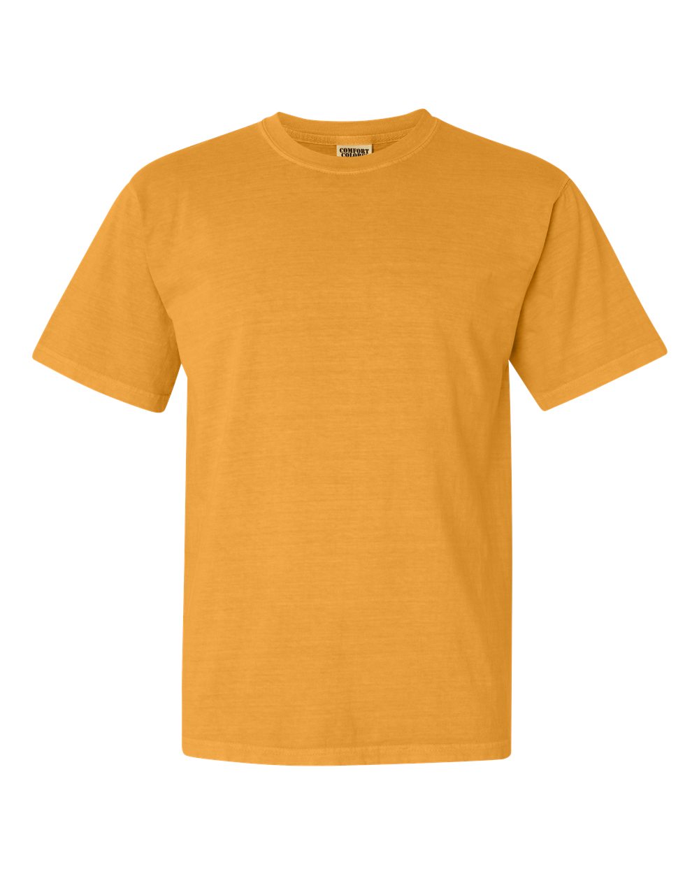 Comfort Colors photography Mustard Shirt mockup Garment Dyed Heavyweight Ringspun Short Sleeve Shirt 1717 flat lay