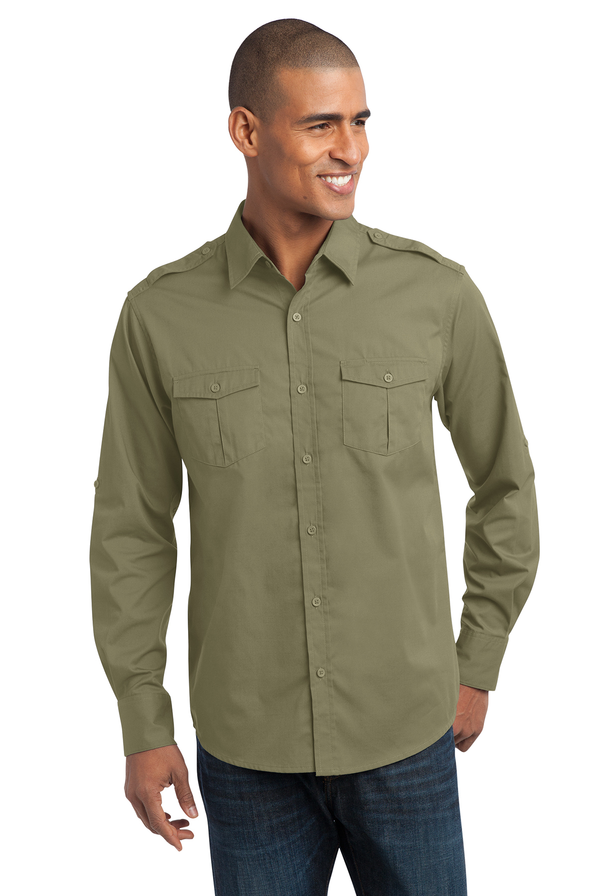Port Authority® S649 Stain-Resistant Roll Sleeve Twill Shirt