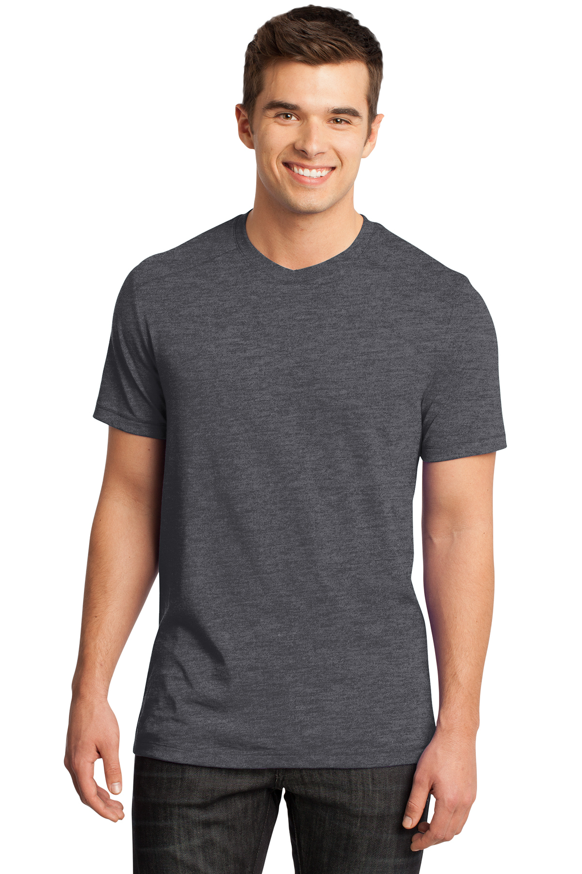 District - Young Mens Gravel 50/50 Notch Crew Tee. DT1400