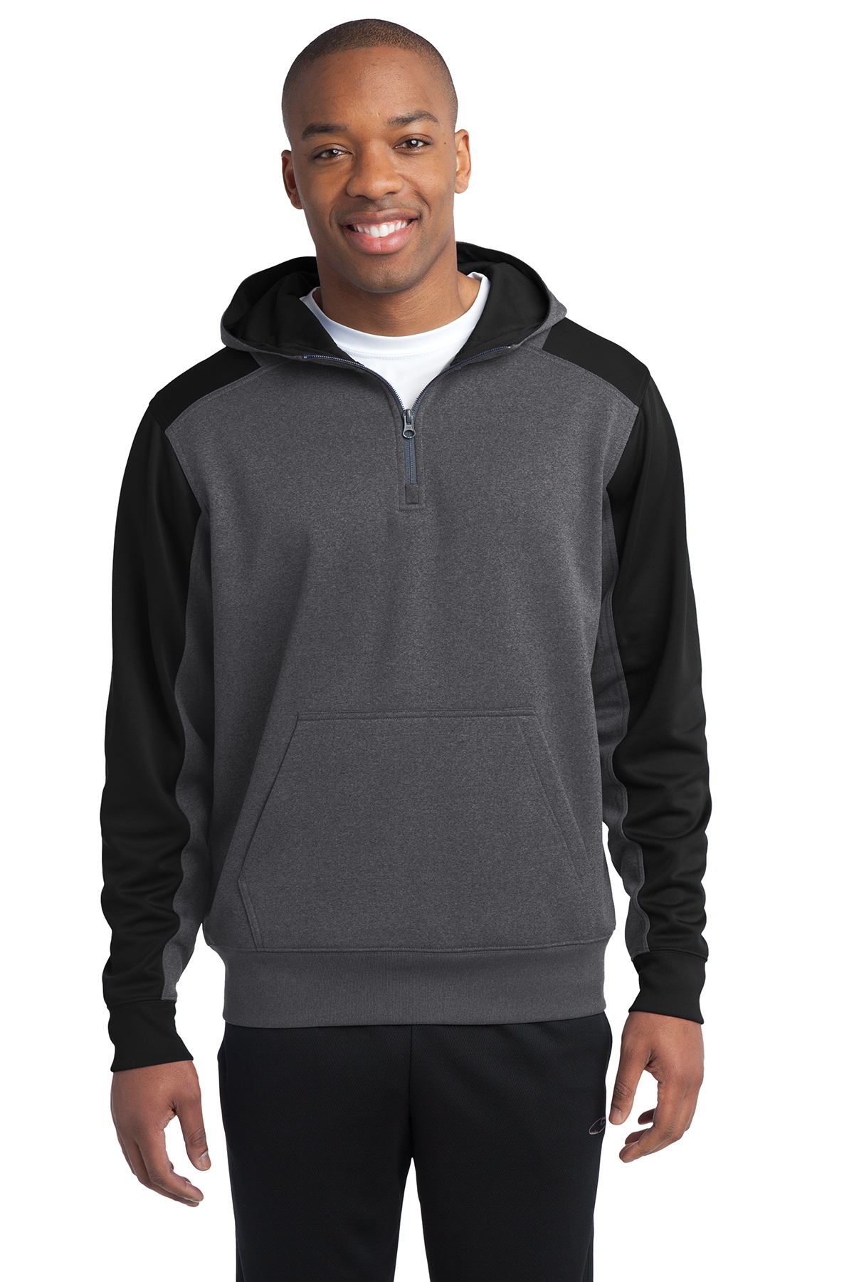 Sport-Tek® ST249 Colorblock Tech Fleece 1/4-Zip Hooded Sweatshirt