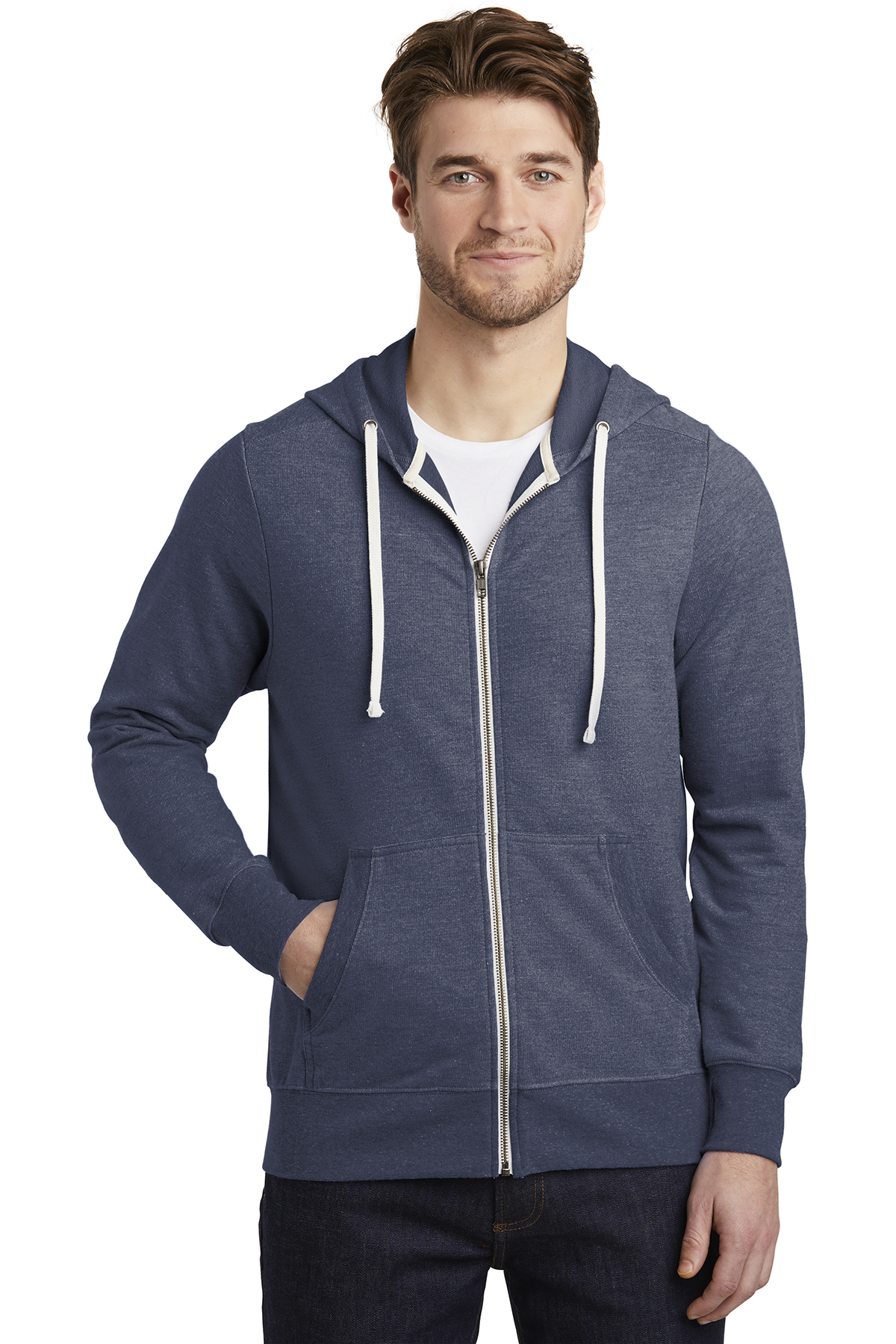 District DT356 - Men's Perfect Tri French Terry Full-Zip Hoodie