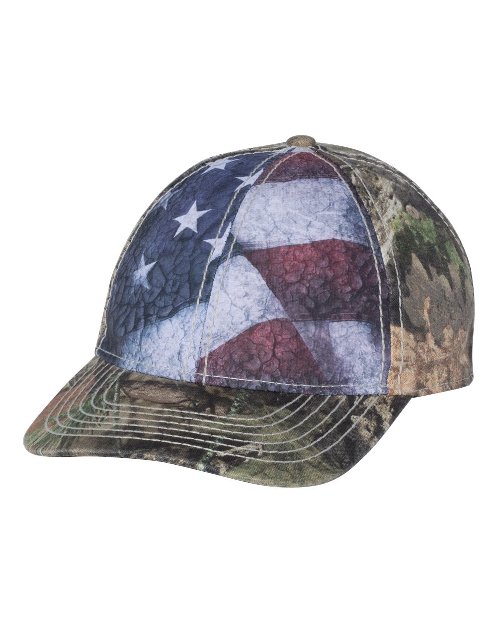 Outdoor Cap SUS100 - Camo Cap with Flag Sublimated Front Panels