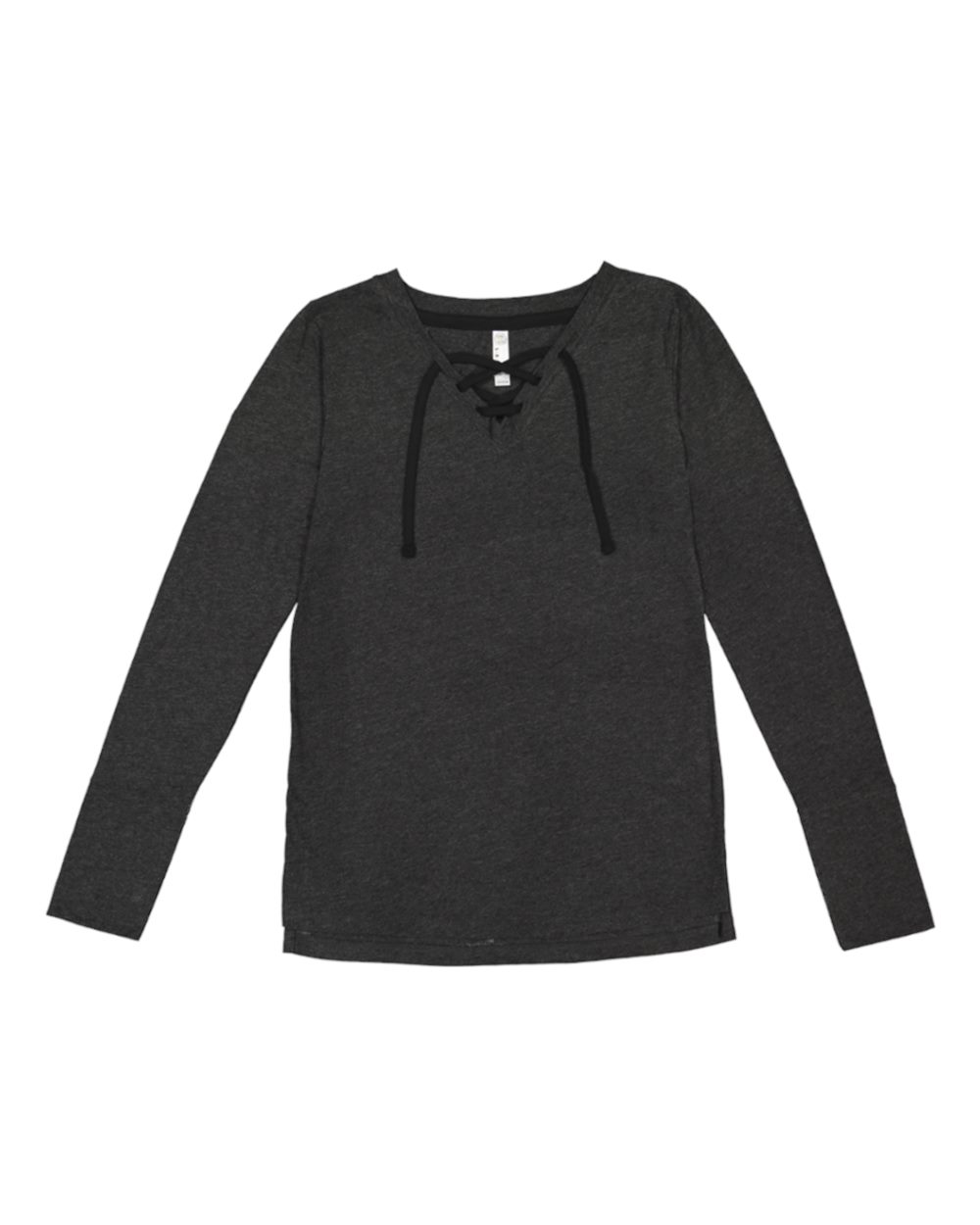 LAT 3538 - Women's Fine Jersey Lace-Up Long Sleeve T-Shirt $10.28 -