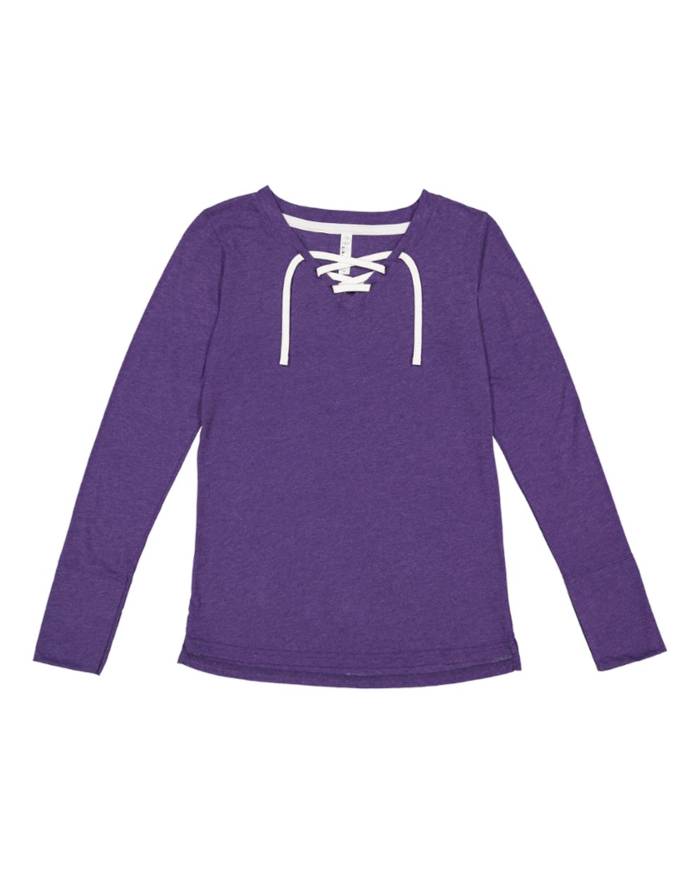 LAT 3538 - Women's Fine Jersey Lace-Up Long Sleeve T-Shirt $10.28 -
