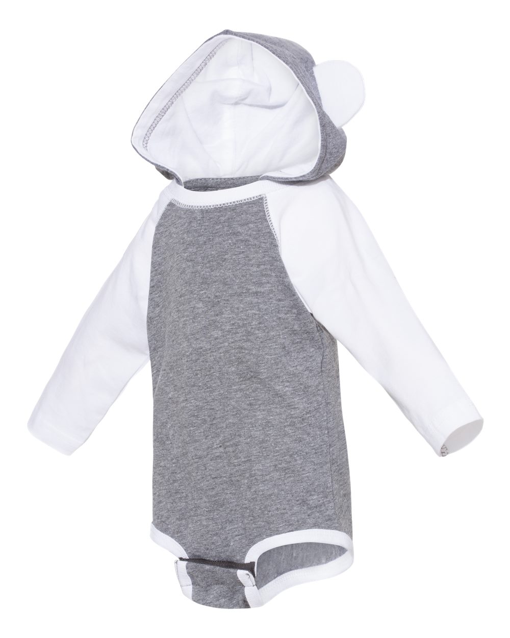 Rabbit Skins 4418 - Fine Jersey Infant Character Hooded Long Sleeve Bodysuit with Ears