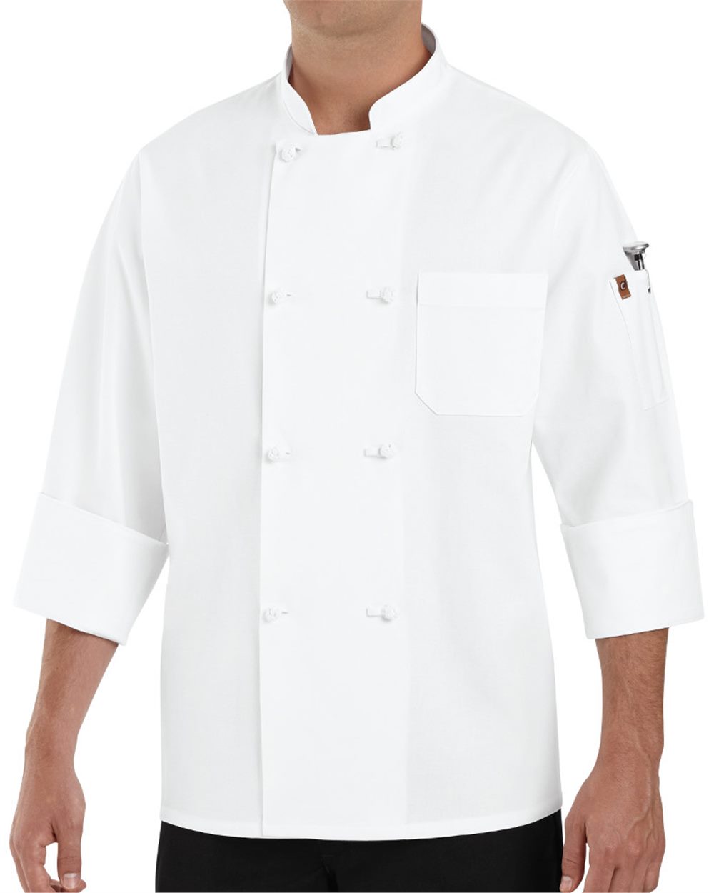 Chef Designs 0414 - Eight Knot Button Chef Coat with Thermometer Pocket