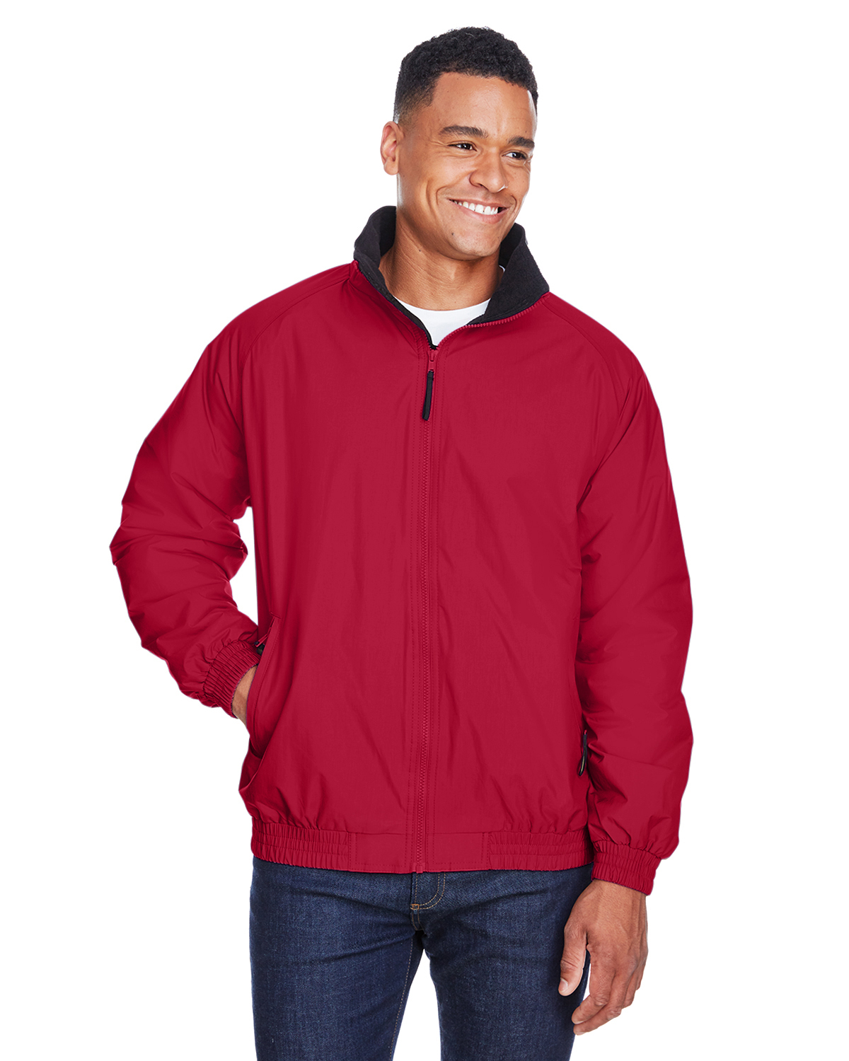 Harriton M740 Fleece-Lined Nylon Jacket 