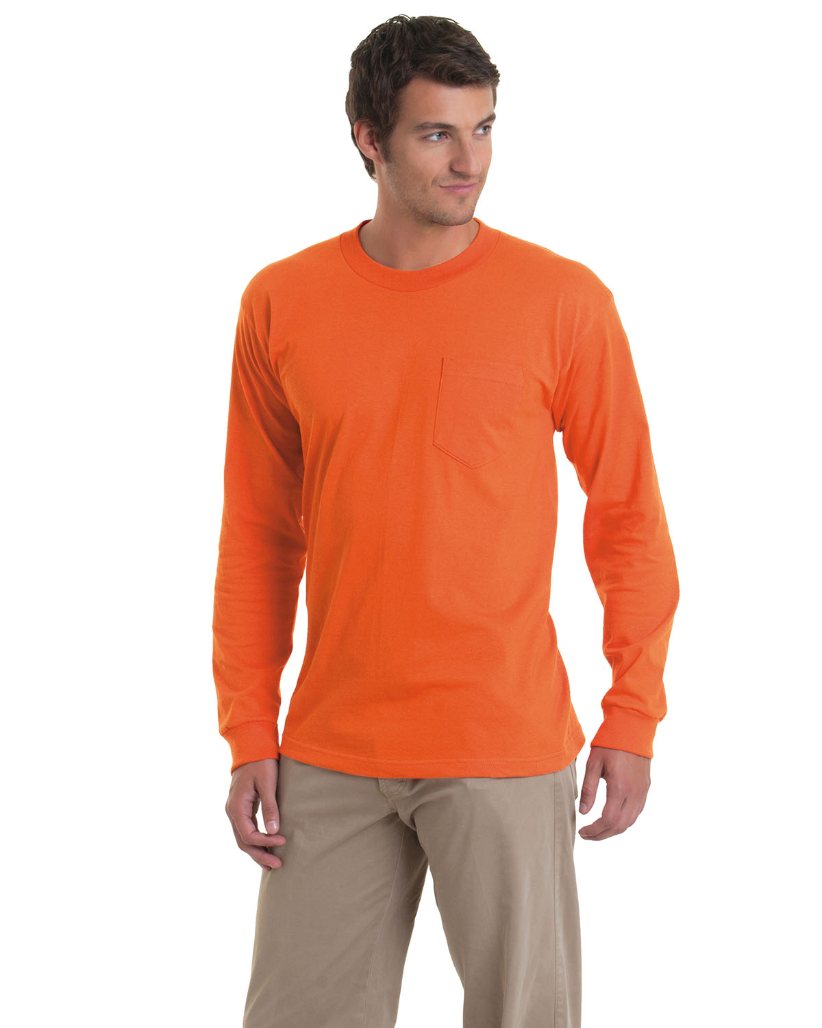Bayside BA8100 - Adult Long-Sleeve Tee with Pocket $12.68 - T-Shirts