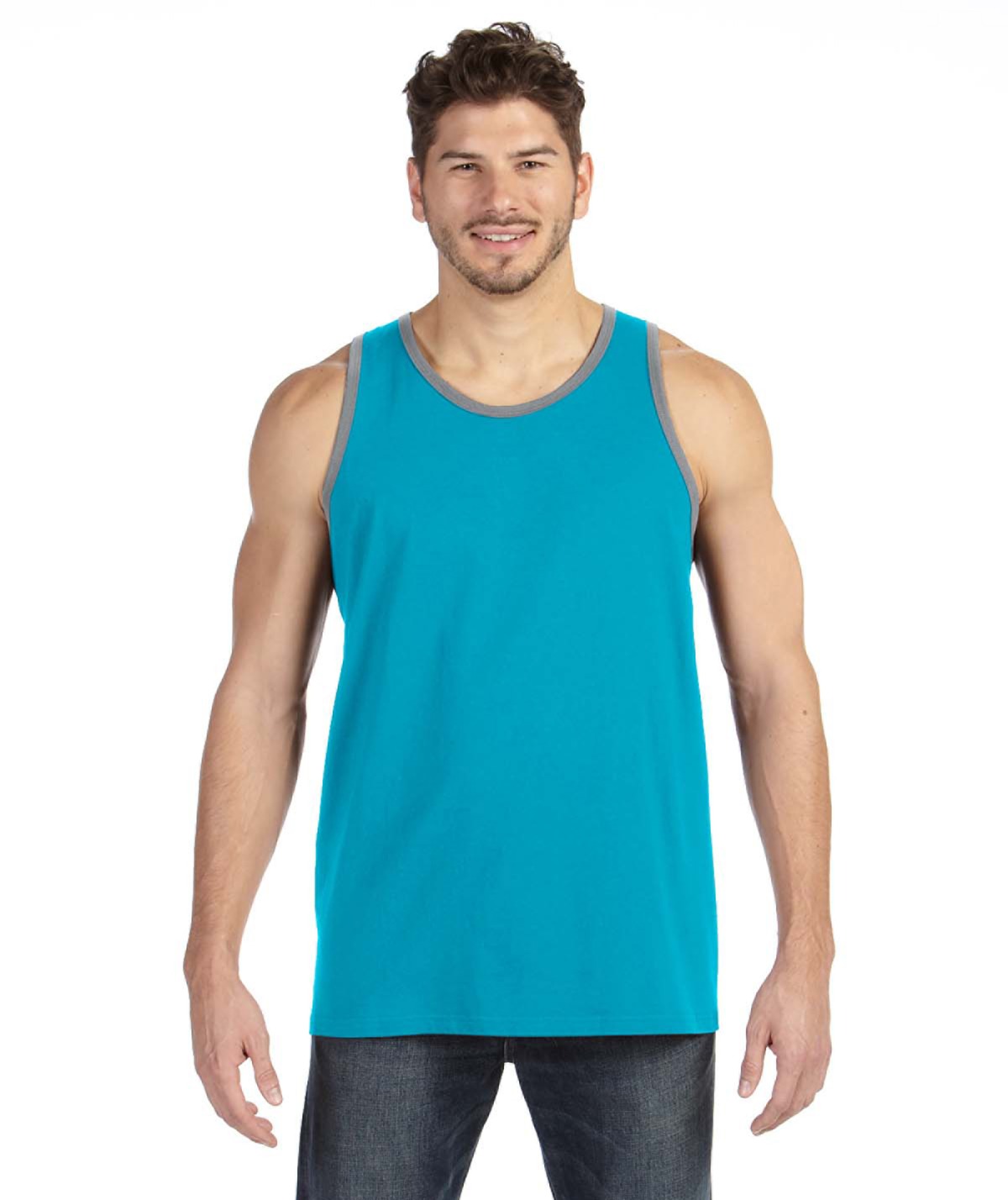 click to view Caribbean Blue/Heather Grey