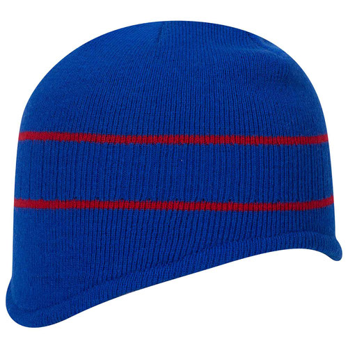 Acrylic knit two tone color beanies with stripes