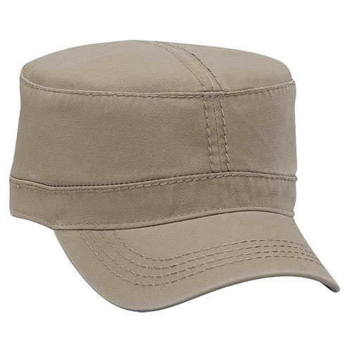 Superior garment washed cotton twill withheavy stitching solid color military style caps