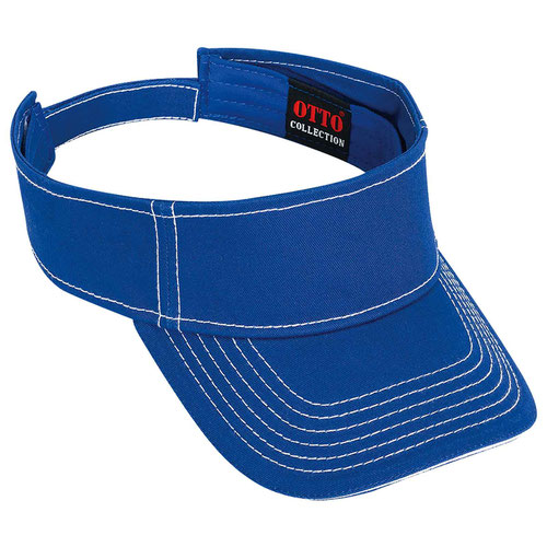 Superior cotton twill sandwich visor withcontrast stitching solid color six panel sun visors