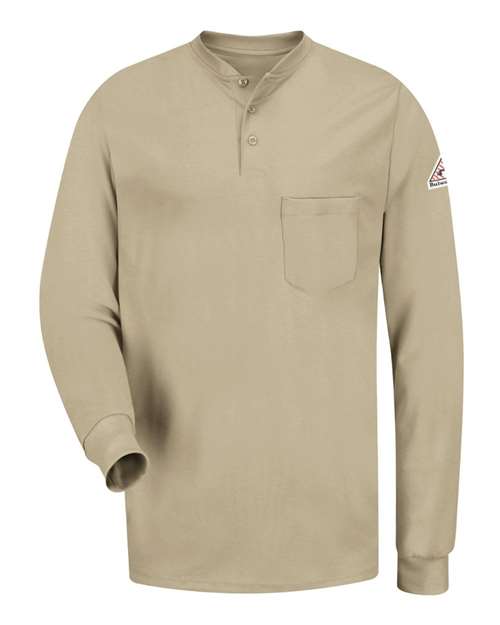 Bulwark SEL2T - Long Sleeve Tagless Henley Shirt - Tall Sizes