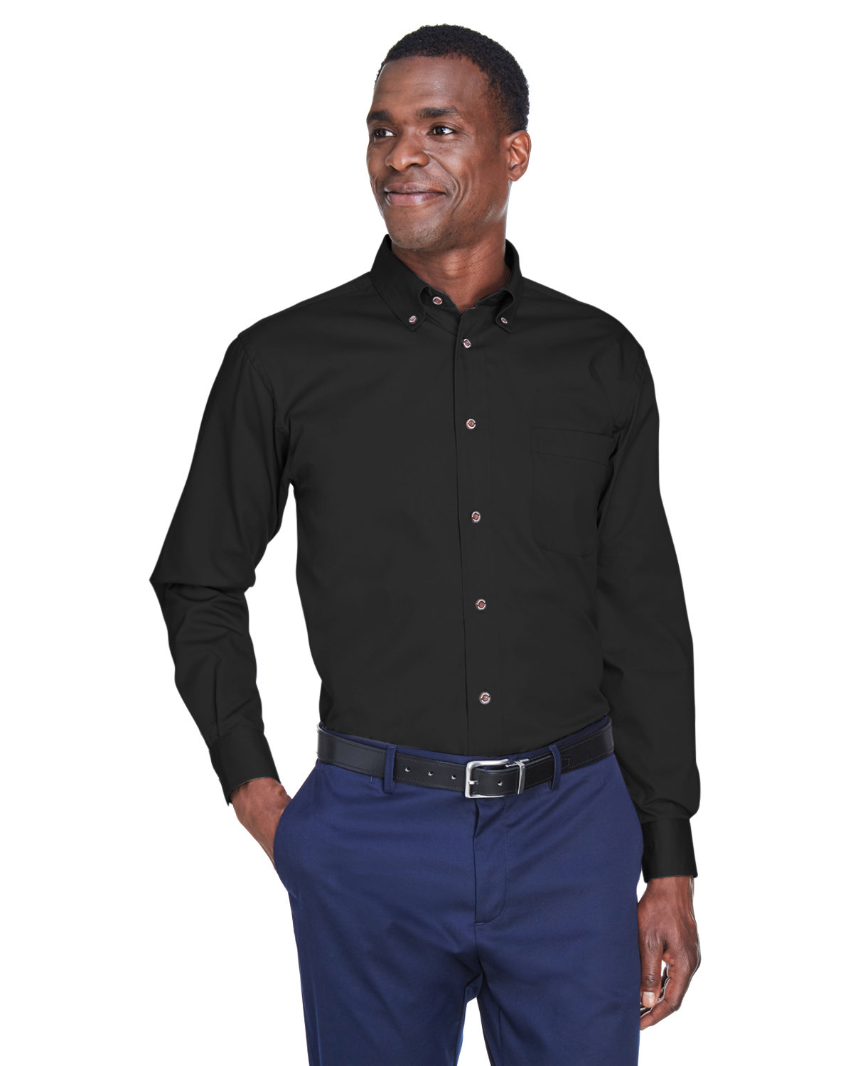 Harriton M500  Men's Twill Shirt with Stain Release