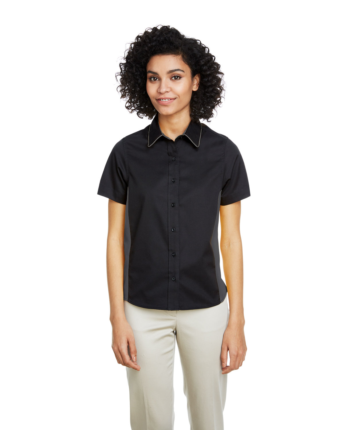 Harriton M586W - Ladies' Flash IL Colorblock Short Sleeve Shirt