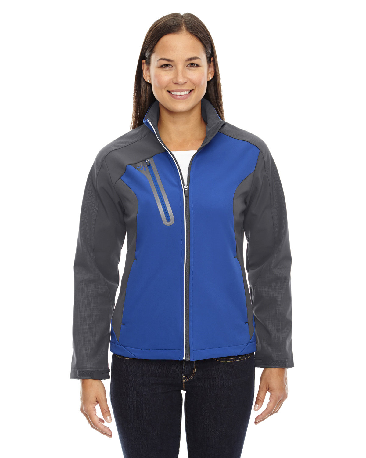 North End 78176 - Ladies' Terrain Colorblock Soft Shell with Embossed Print