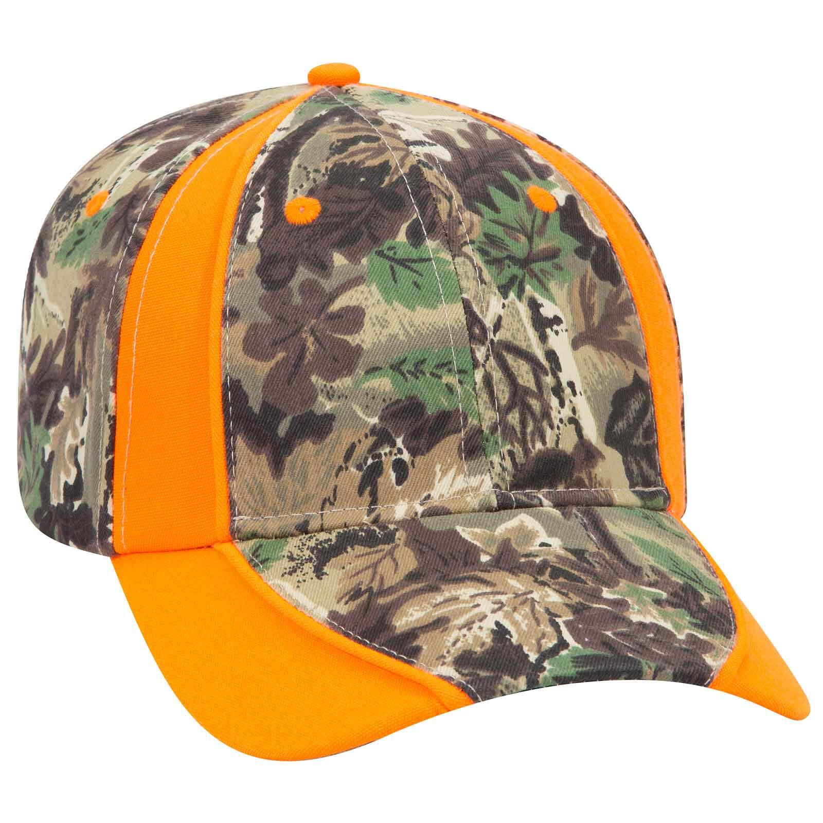 Camouflage piping design cotton twill two tone color six panel low profile pro style caps