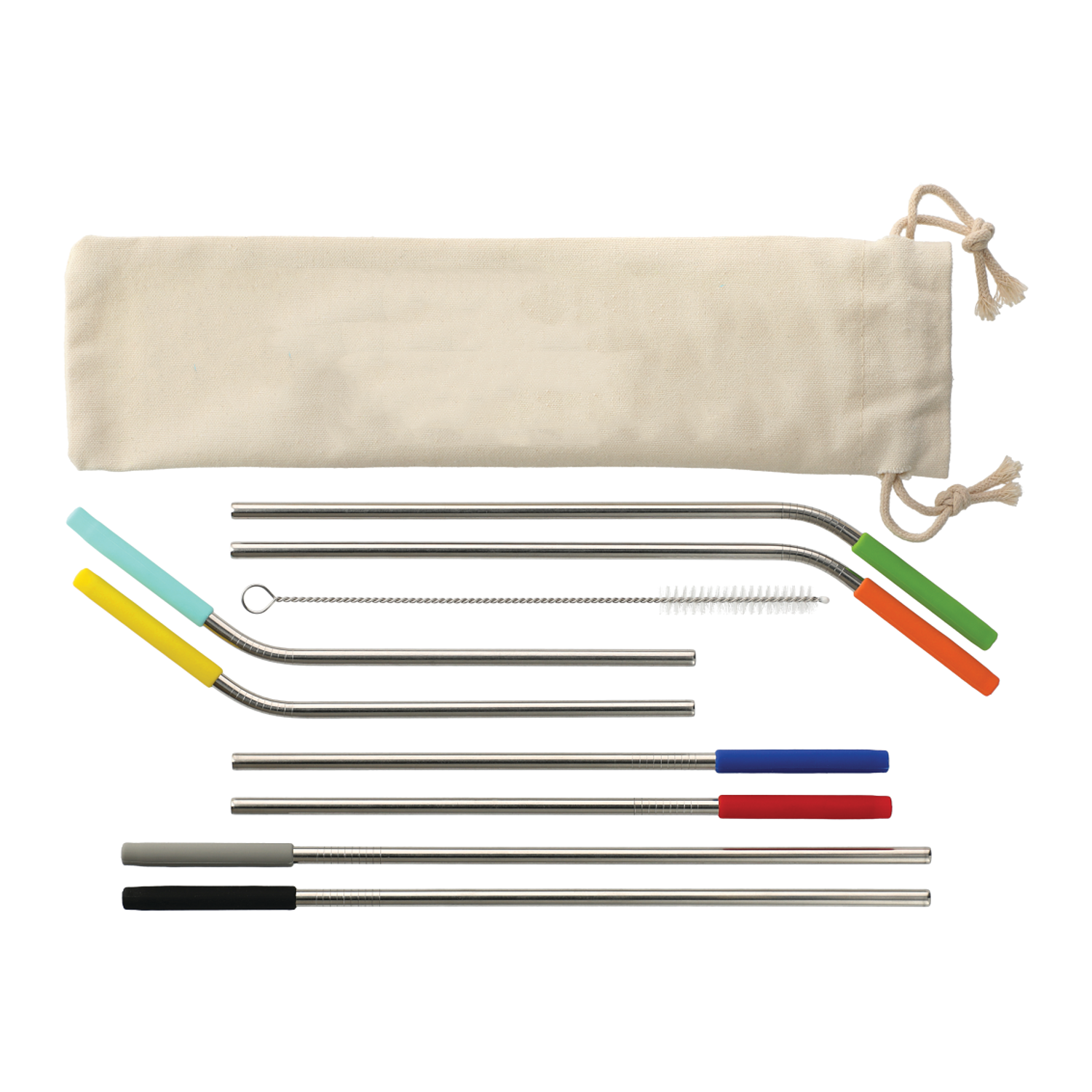 LEEDS 1628-39 - Reusable Stainless Straw 10 in 1 set