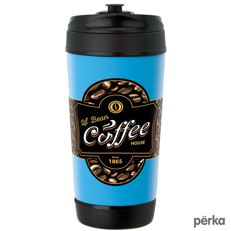 Perka® KM6126 - Hibiscus III 17 oz. Insulated Spill-Proof Mug
