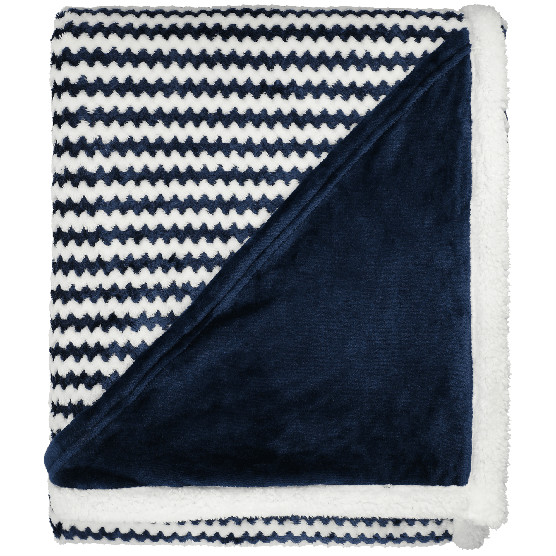 Field & Co. 1081-12 - Chevron Striped Sherpa Blanket