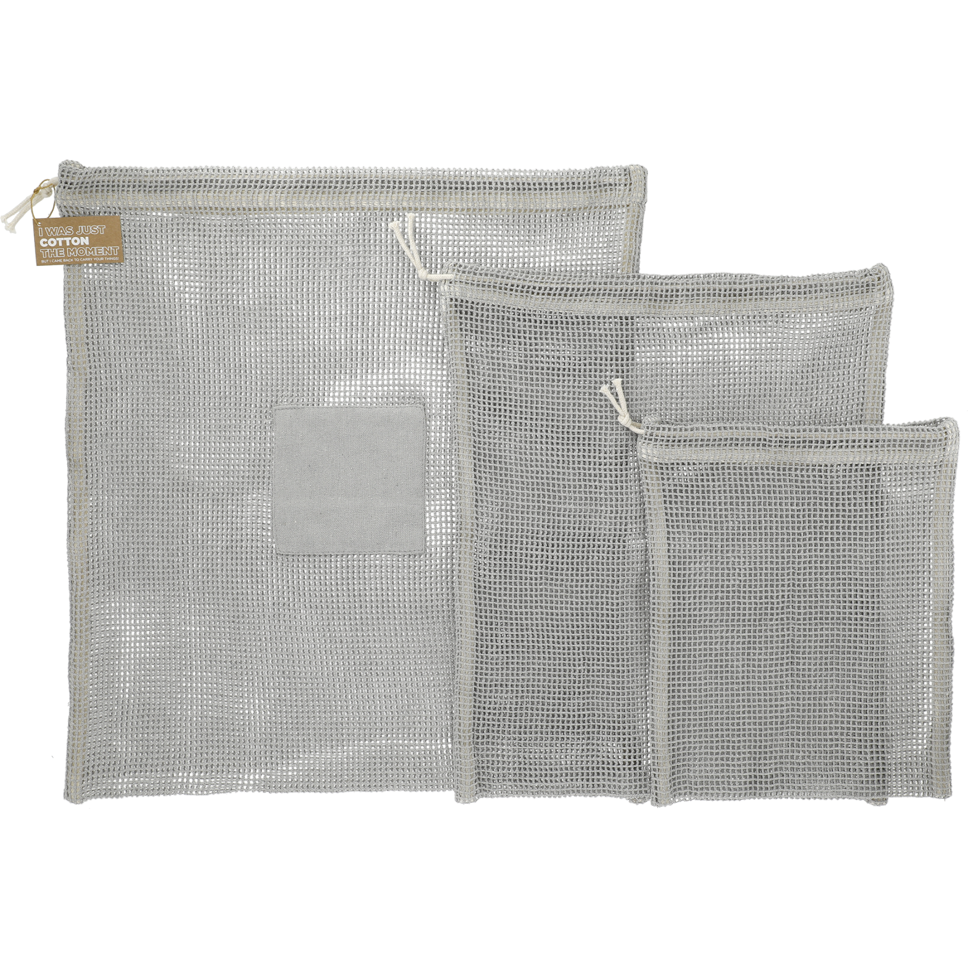 LEEDS 7901-19 - Recycled Cotton Mesh Cinch Pouch Set