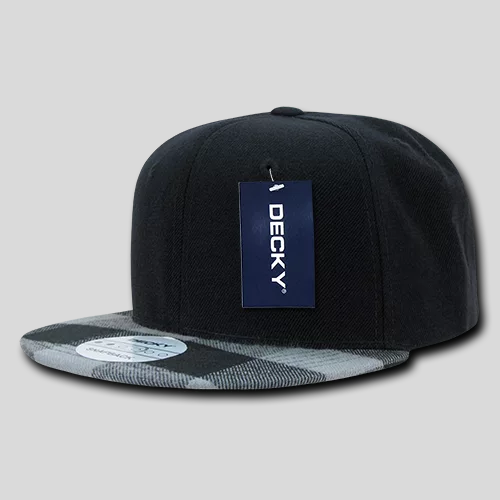 Decky 1045 - 6 Panel High Profile Structured Plaid Bill Snapback