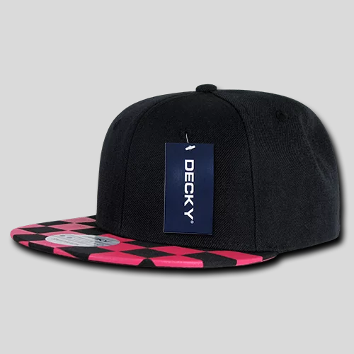 Decky 1095 - 6 Panel High Profile Structured Checkered Bill Snapback