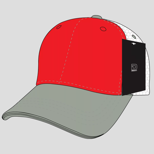 click to view Heather Grey/Red/White