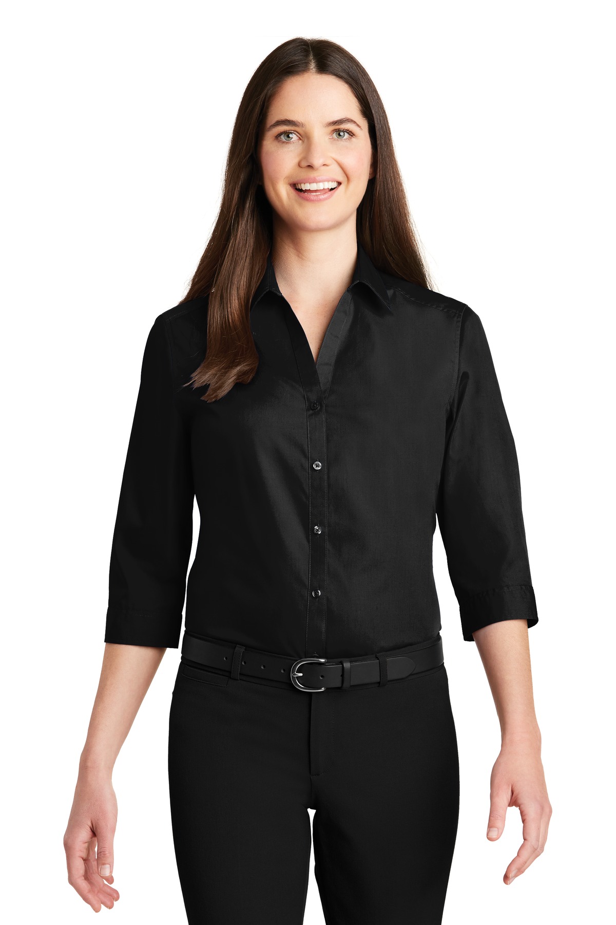 Port Authority® LW102 - Ladies 3/4-Sleeve Carefree Poplin Shirt