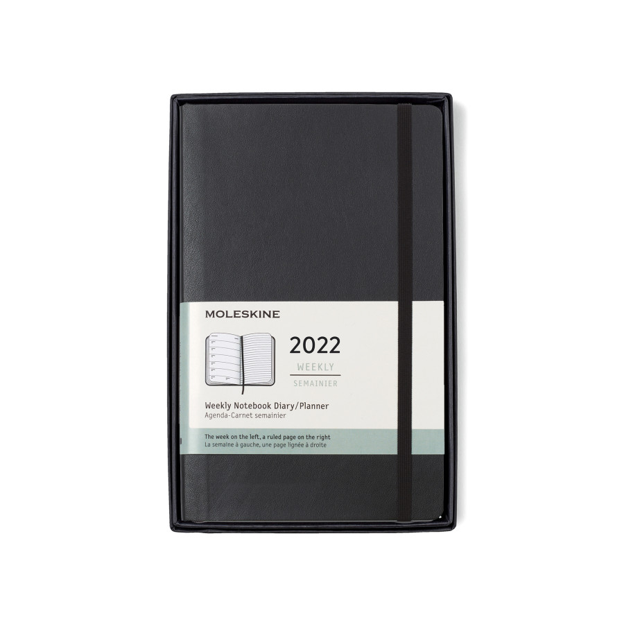 Moleskine 101138 - Soft Cover Large 12-Month Weekly 2022 Planner Gift Set