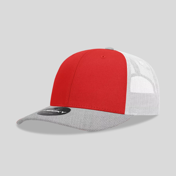click to view HeatherGrey/Red/White