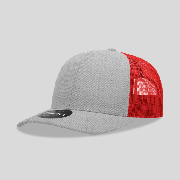 click to view Heather Grey/Red