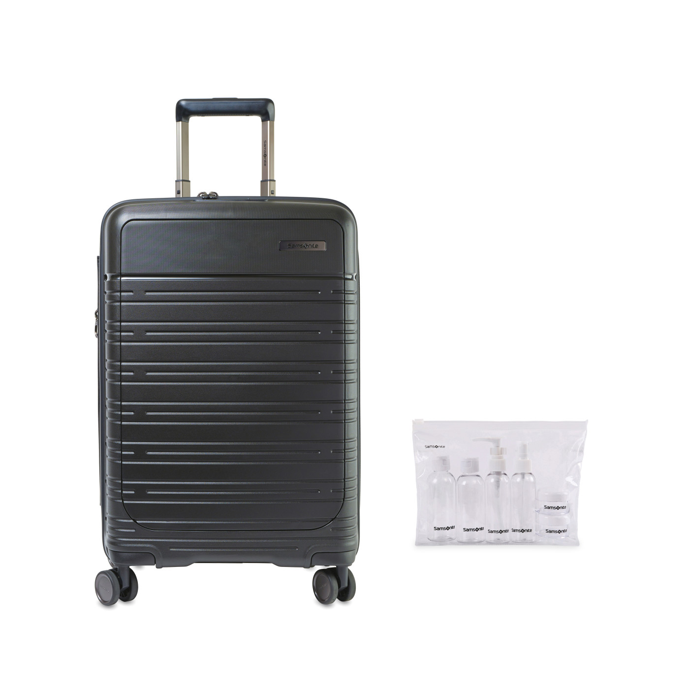 Samsonite 101848 - Elevation™ Plus Carry-On Spinner and 6 Piece Travel Bottle Set