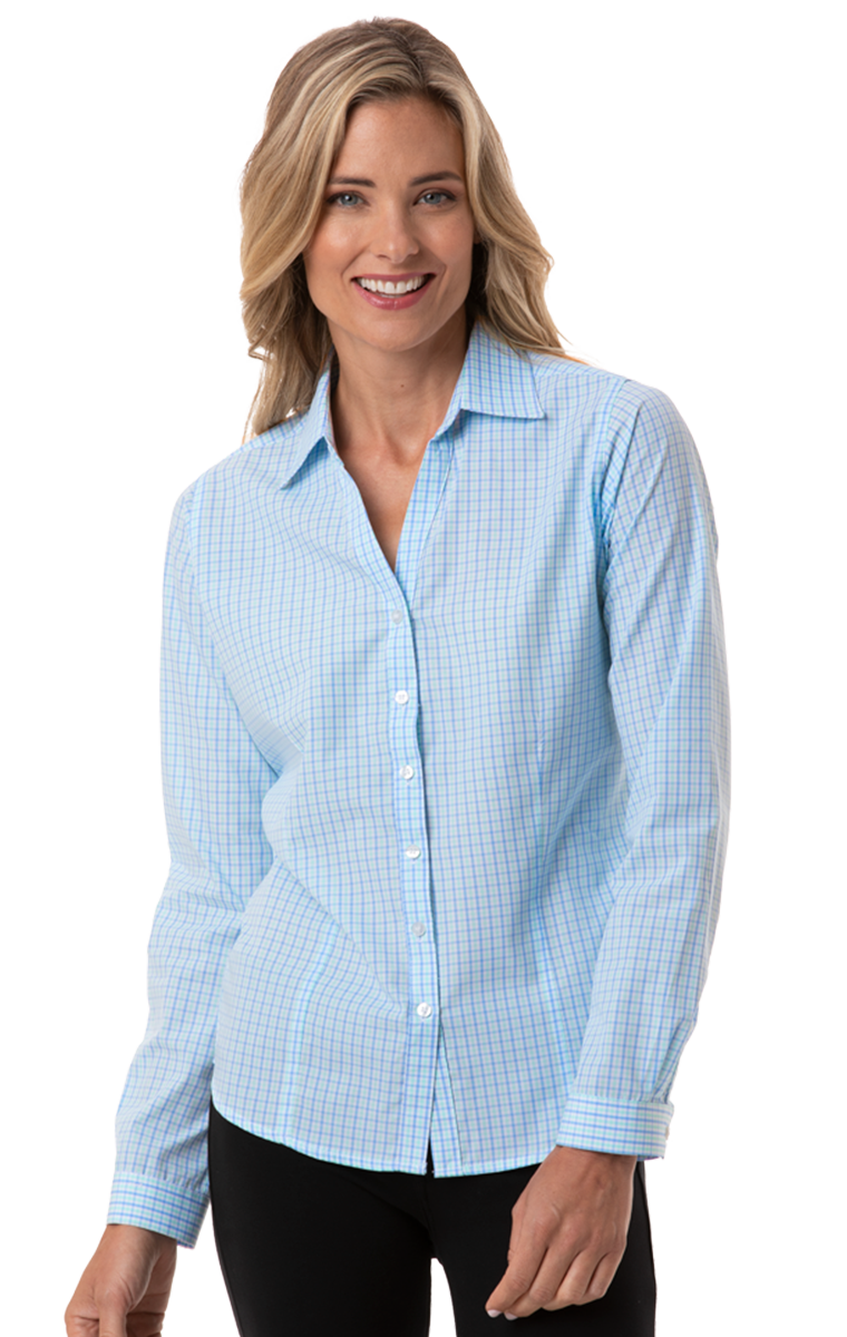 Blue Generation BG6270 - Ladies Long Sleeve Tricolor Plaid Shirt