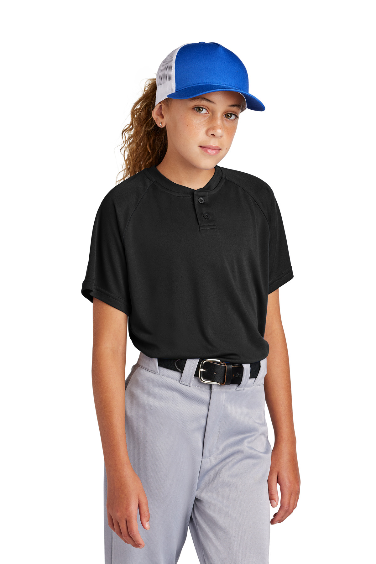 Sport-Tek® YST359 - Youth PosiCharge® Competitor™ 2-Button Henley