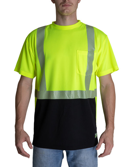 Berne Workwear HVK017 - Unisex Hi-Vis Class 2 Color Blocked Pocket T-Shirt
