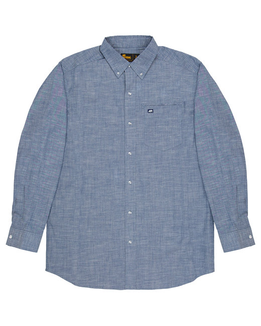 Berne Workwear SH28 - Men's Foreman Flex180 Chambray Button-Down Woven Shirt