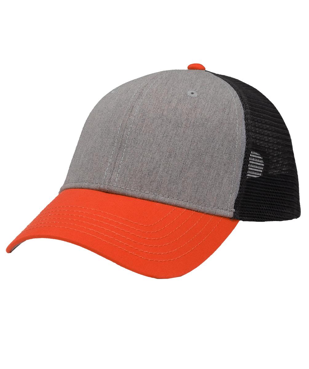 click to view Heather Grey/ Charcoal/ Orange