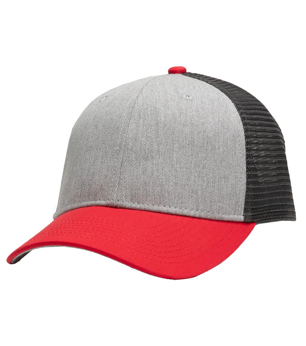 click to view Heather Grey/ Charcoal/ Red