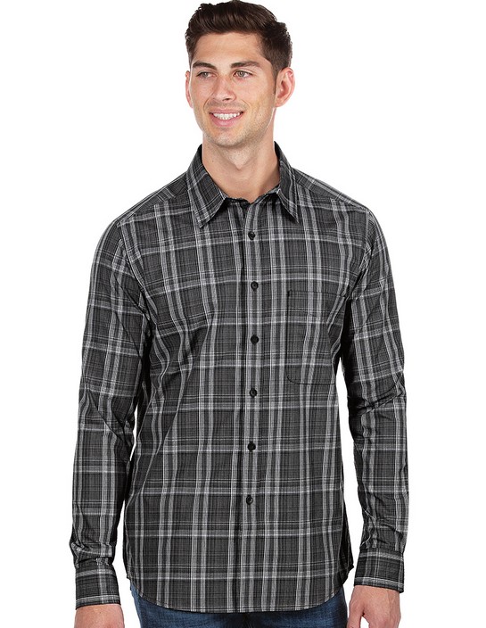 Antigua Apparel 104530 - Strive Men's Ombre Plaid Long Sleeve Woven Shirt - Limited Edition