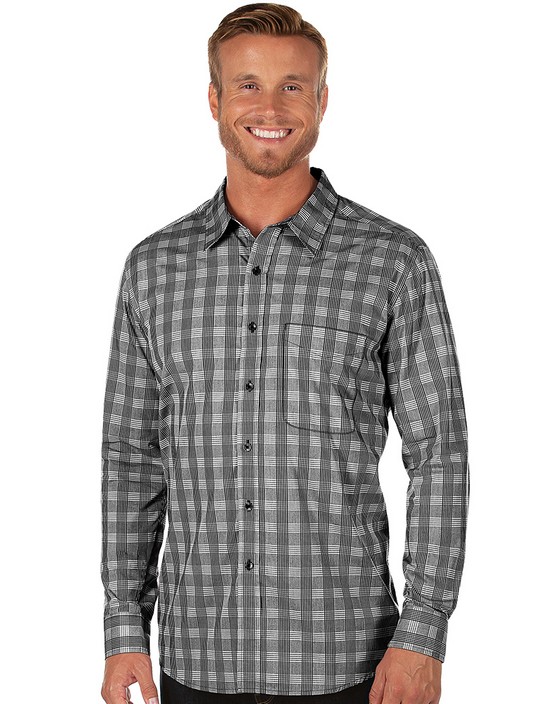 Antigua Apparel 104531 - Evolution Men's Plaid Long Sleeve Woven Shirt - Limited Edition