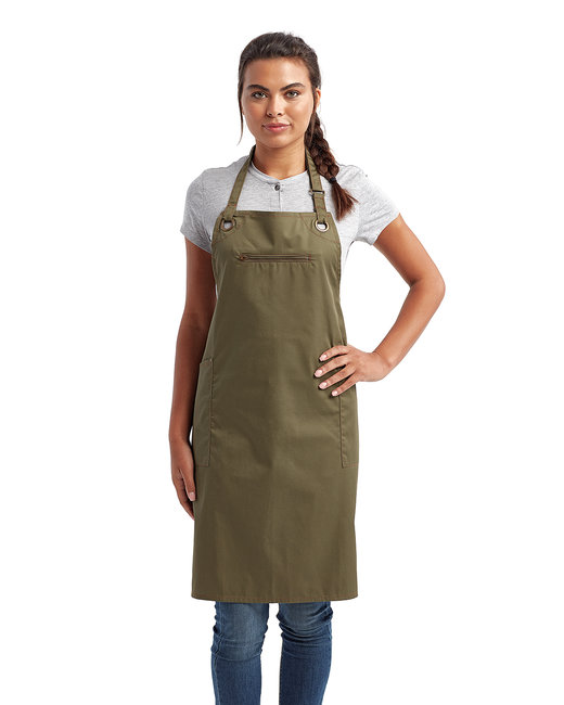 Artisan Collection by Reprime RP121 - Unisex 'Barley' Contrast Stitch Recycled Bib Apron