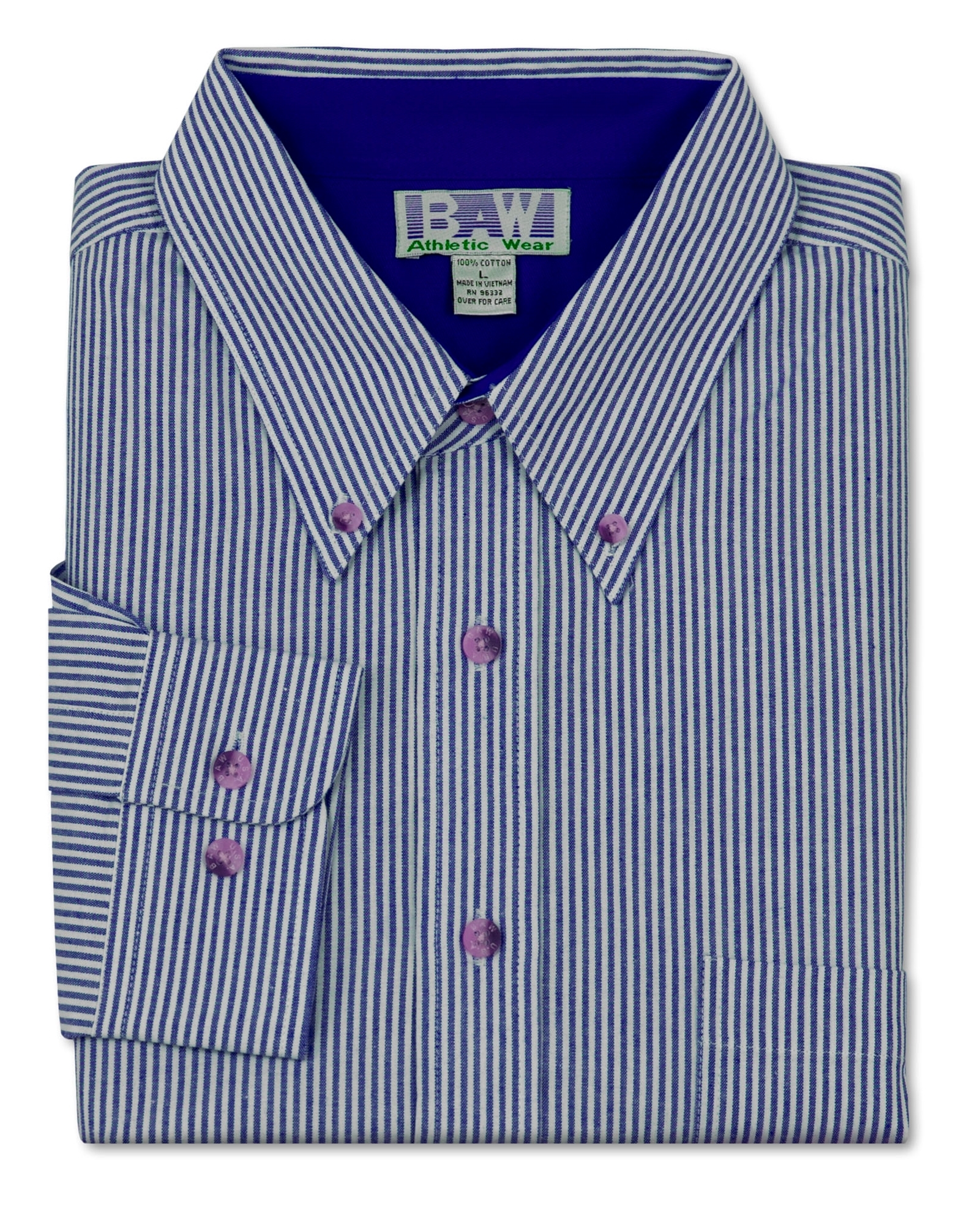 BAW Athletic Wear G450 - Men's Classic Stripe Gingham Shirt