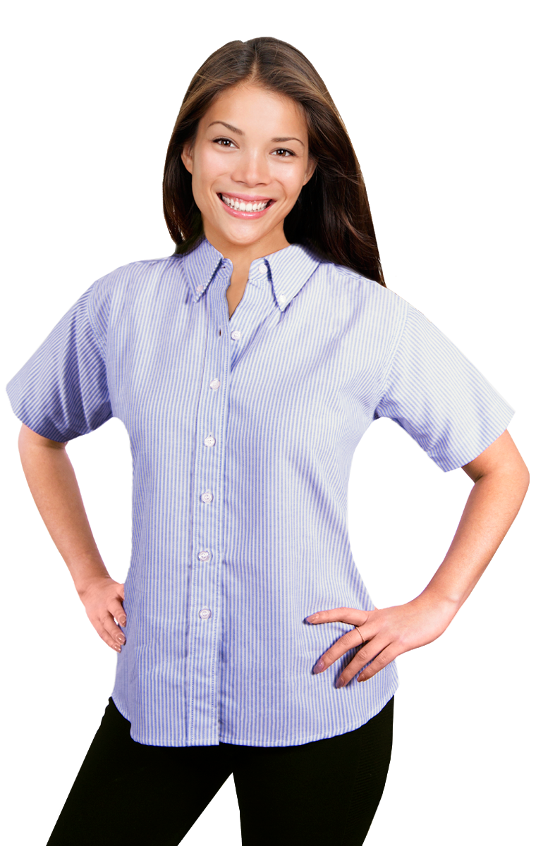 Blue Generation BG6214S - Ladies' Short Sleeve Oxford Shirt