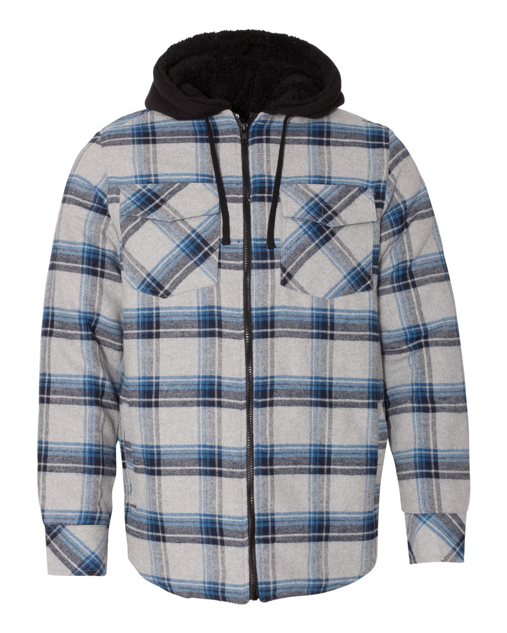 Burnside 8620 - Quilted Flannel Full-Zip Hooded Jacket